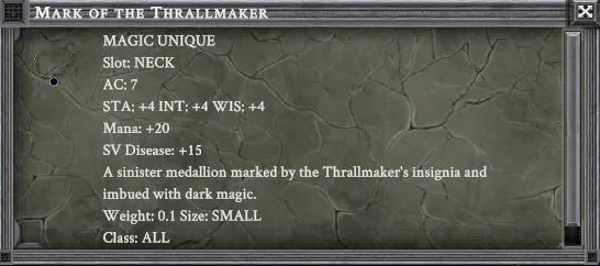 MARK OF THE THRALLMAKER item card